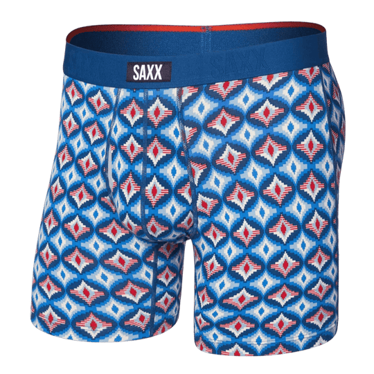 Saxx Vibe Xtra Soft Comfort Boxers - Lo-Tech Foulard-Blue L - The Hockey Shop