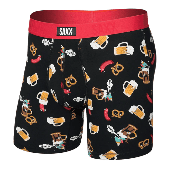 Saxx Vibe Xtra Soft Comfort Boxers - Oktober Brats-Black M - The Hockey Shop