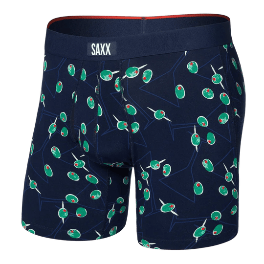 Saxx Vibe Xtra Soft Comfort Boxers - Olive You-Maritime M - The Hockey Shop
