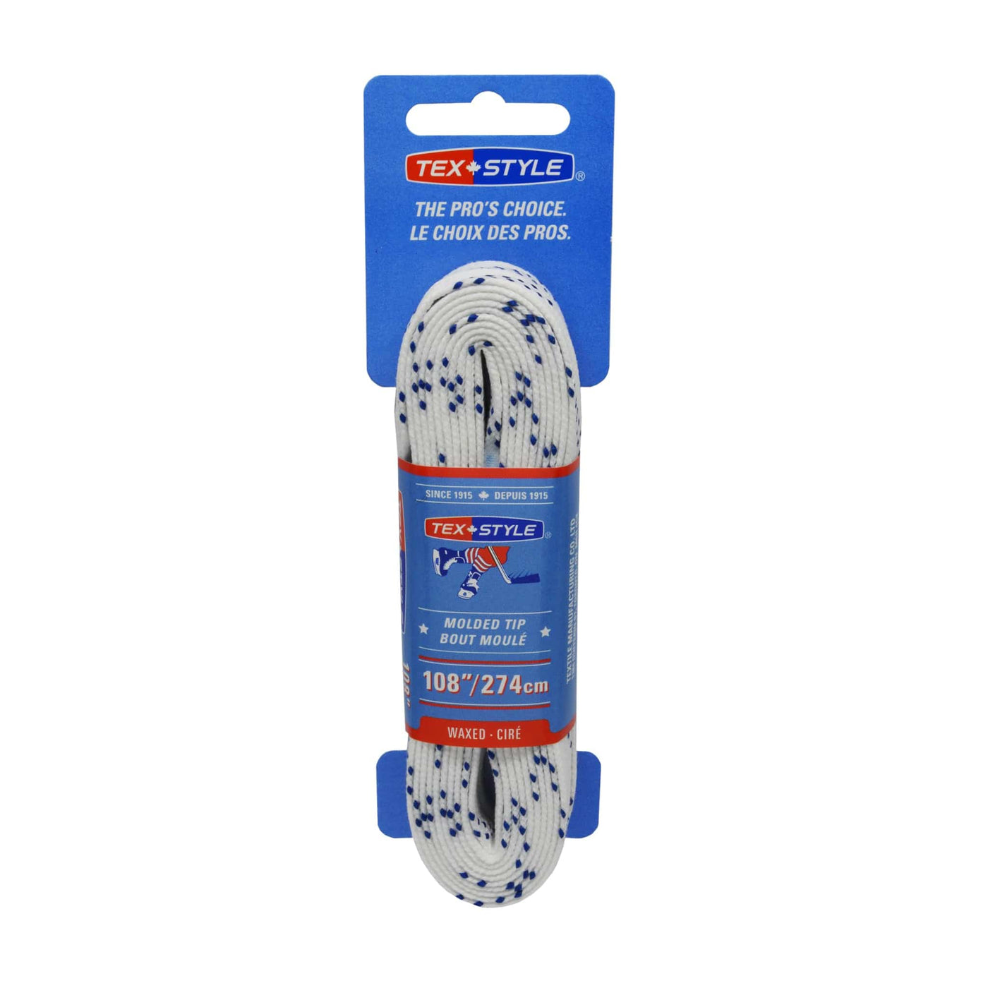 TexStyle Skate Laces TexStyle Waxed Hockey Skate Laces White / 108" - TheHockeyShop
