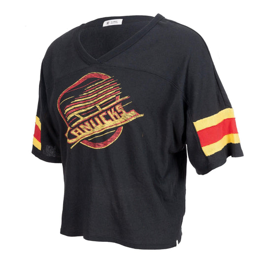 47 Brand NHL Women's Premier Scout Crop Shirt - Vancouver Canucks Third Skate L / Black - The Hockey Shop