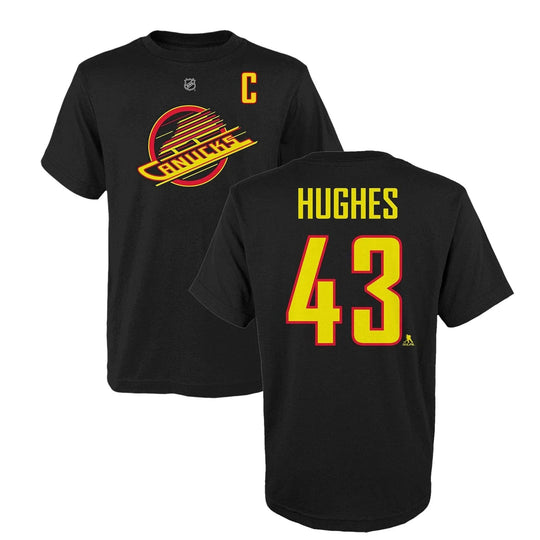 Outer Stuff N&N Third Logo Junior Shortsleeve Shirt - Vancouver Canucks Quinn Hughes Quinn Hughes / S-8 - The Hockey Shop