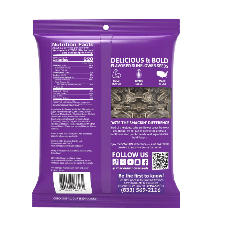 Smackin Sunflower Seeds - Cinnamon Churro - TheHockeyShop.com