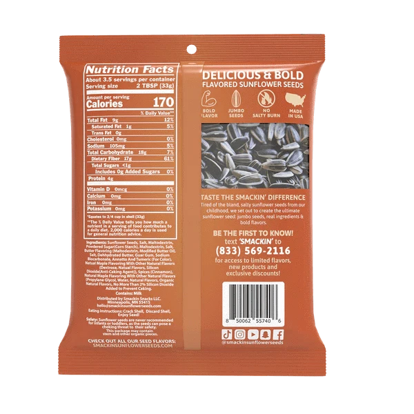 Smackin Sunflower Seeds - Maple Brown Sugar - TheHockeyShop.com