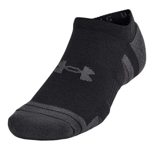 Under Armour Performance Tech No Show Socks Black / Grey / M - The Hockey Shop
