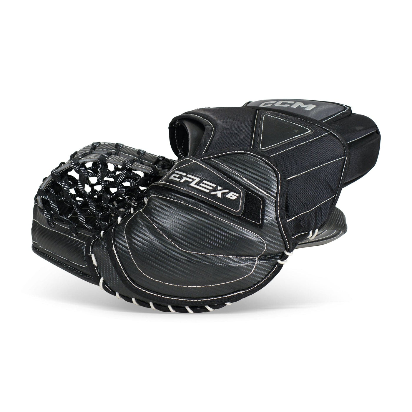 CCM Extreme Flex 6 Senior Goalie Catcher Black / Silver - Demo 581 - TheHockeyShop.com