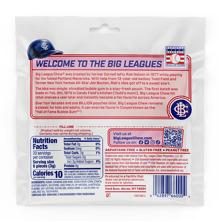 Big League Chew Original Bubble Gum - TheHockeyShop.com