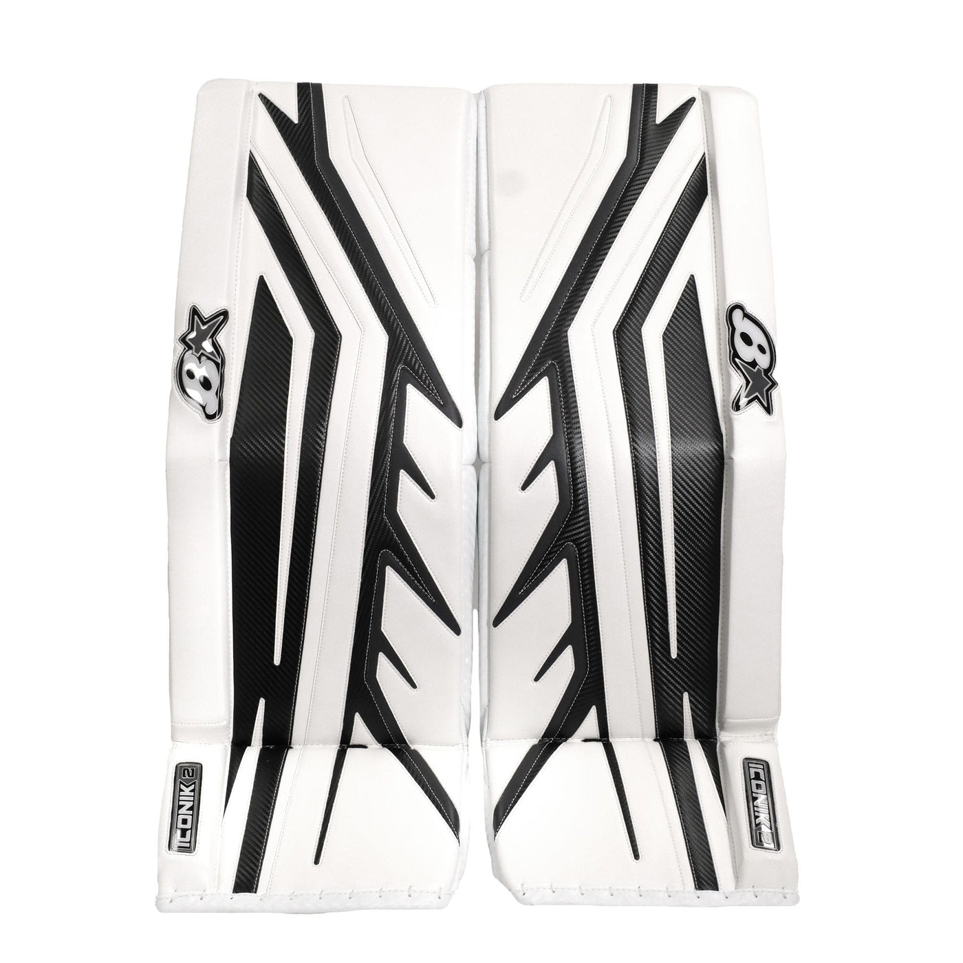 TheHockeyShop.com Brian's ICONIK2 Senior Goalie Leg Pads White / Black / 33+1 - TheHockeyShop