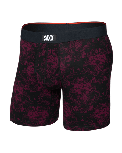 Saxx Vibe Xtra Soft Comfort Boxers - Bear Brocade-Maroon - TheHockeyShop.com