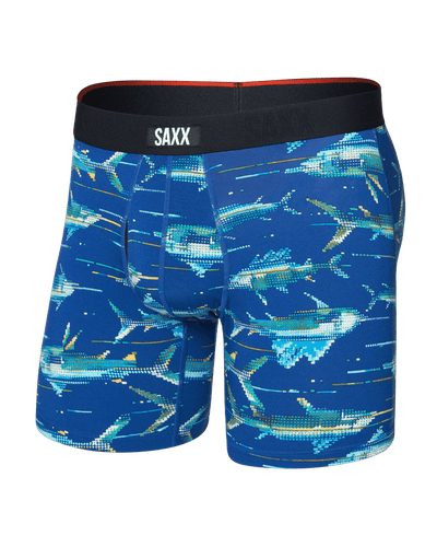 Saxx Vibe Xtra Soft Comfort Boxers - Digi Fish-Sapphire - TheHockeyShop.com