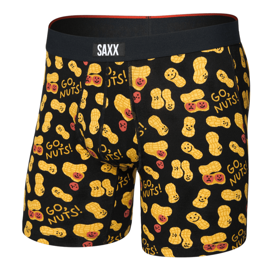 Saxx Vibe Xtra Soft Comfort Boxers - Go Nuts-Black - TheHockeyShop.com