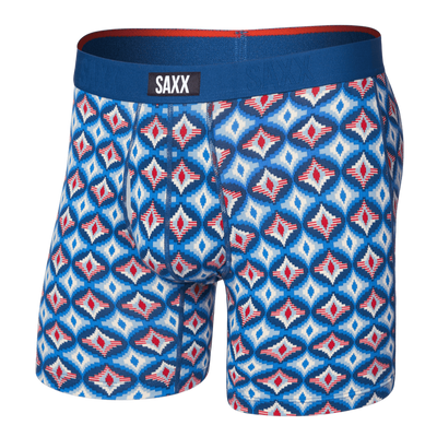 Saxx Vibe Xtra Soft Comfort Boxers - Lo-Tech Foulard-Blue - TheHockeyShop.com