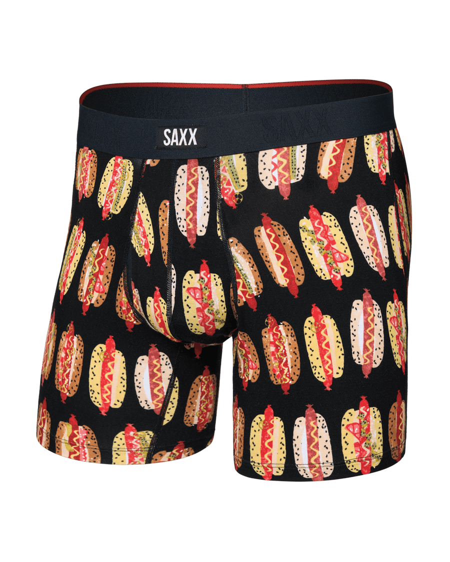 Saxx Vibe Xtra Soft Comfort Boxers - Super Dawgs-Black - TheHockeyShop.com
