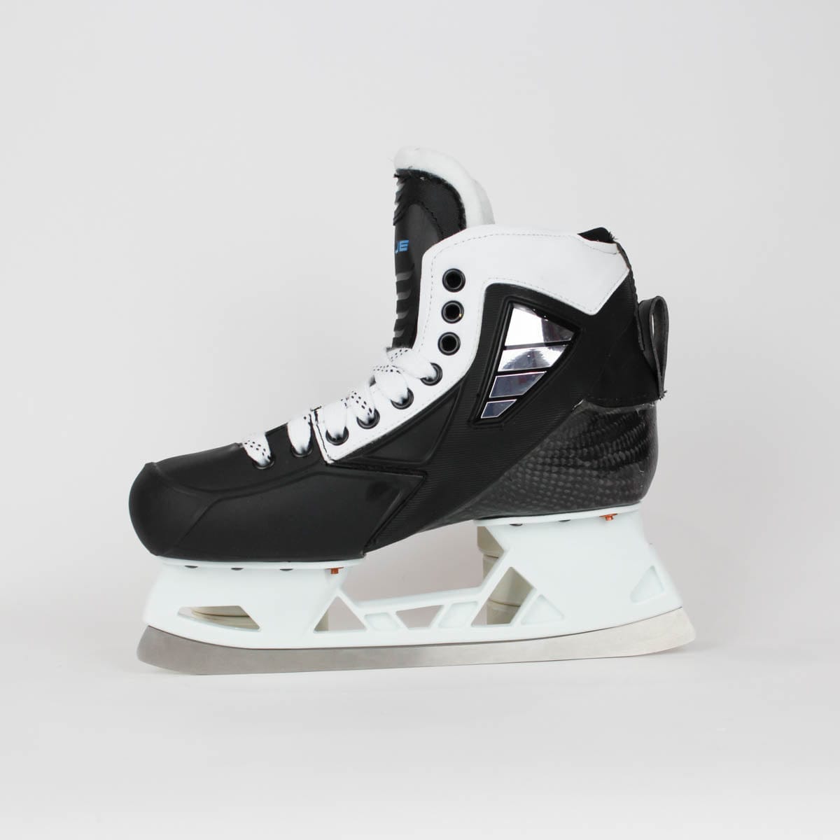 TRUE Senior Two Piece Goalie Skates - Pro Stock - White Side - Size 7