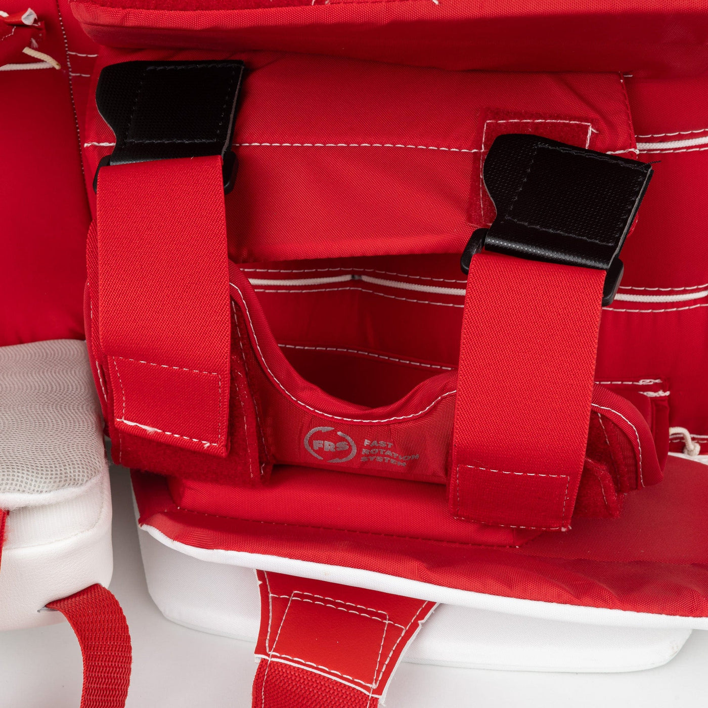 TRUE L20.2 Senior Goalie Leg Pads - USED Stock White / Red 33+2 - TheHockeyShop.com