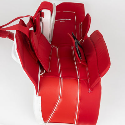 TRUE L20.2 Senior Goalie Leg Pads - USED Stock White / Red 33+2 - TheHockeyShop.com