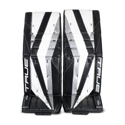 True Catalyst PX3 Senior Goalie Leg Pads - White / Black / Silver 33+2 - USED - TheHockeyShop.com
