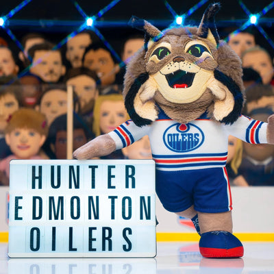 Bleacher Creatures Mascot Plush Figure - Edmonton Oilers Hunter Away Uniform - TheHockeyShop.com