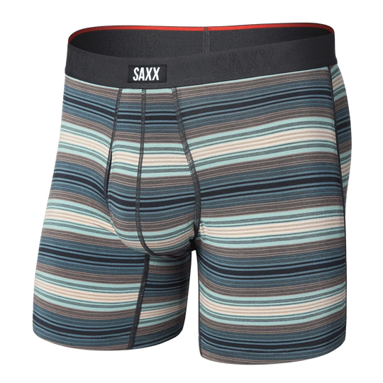 Saxx Vibe Xtra Soft Comfort Boxers - Baja Stripe - Dark Sage L - The Hockey Shop