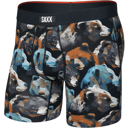 Saxx Vibe Xtra Soft Comfort Boxers - Beartastic Black M - The Hockey Shop