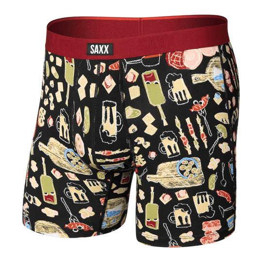 Saxx Vibe Xtra Soft Comfort Boxers - Charcuterie - Black L - The Hockey Shop