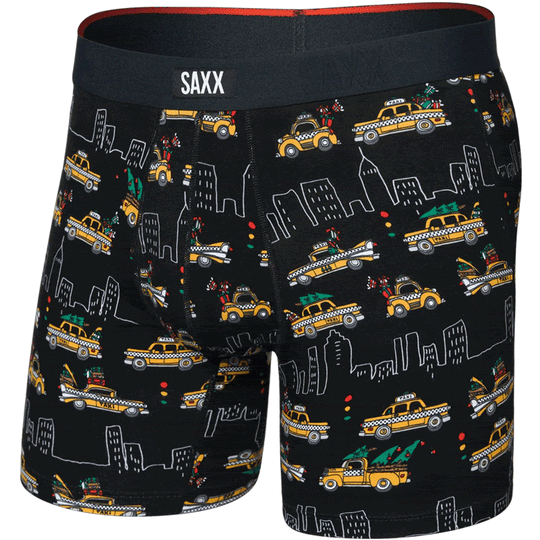 Saxx Vibe Xtra Soft Comfort Boxers - Hail The Holiday Black M - The Hockey Shop