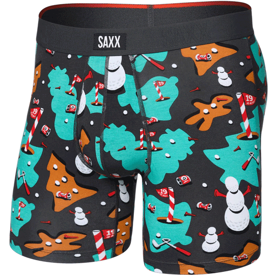 Saxx Vibe Xtra Soft Comfort Boxers - Hole-Idays FD Black M - The Hockey Shop