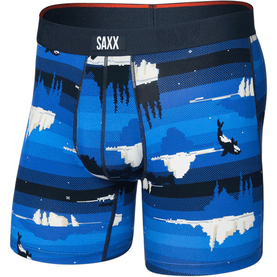 Saxx Vibe Xtra Soft Comfort Boxers - Iceberg Stripe Blue M - The Hockey Shop