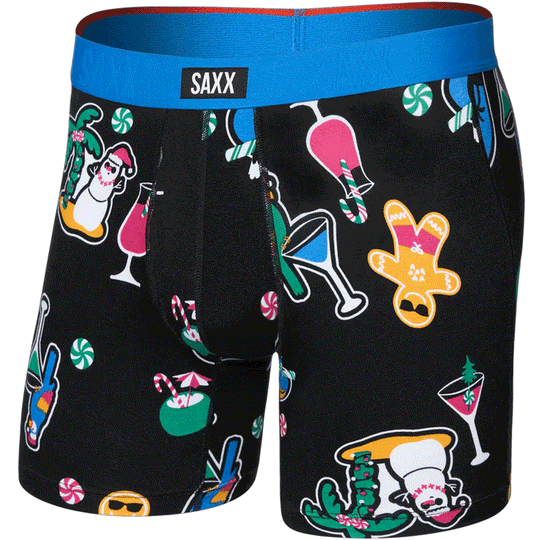 Saxx Vibe Xtra Soft Comfort Boxers - Island Holiday Black M - The Hockey Shop