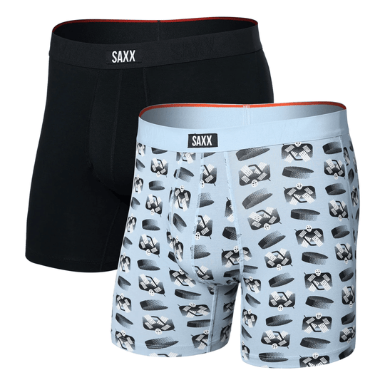 Saxx Vibe Xtra Soft Comfort Boxers - Puck Stopper - Black (2-Pack) L - The Hockey Shop