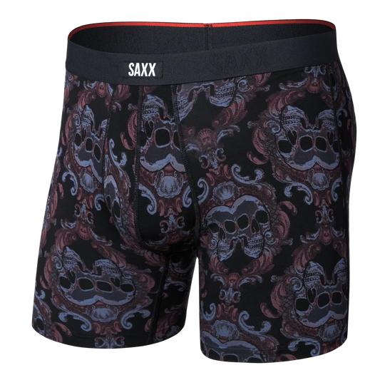 Saxx Vibe Xtra Soft Comfort Boxers - Skull Brocade - Black L - The Hockey Shop