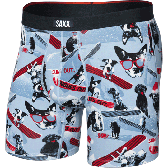 Saxx Vibe Xtra Soft Comfort Boxers - Winter Dogs of Saxx Blue M - The Hockey Shop