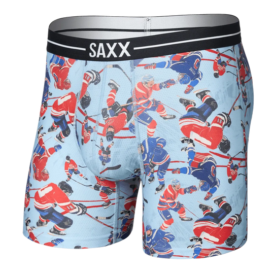 Saxx Volt Mesh Breathable Boxers - Hockey Brawl - Blue L - The Hockey Shop
