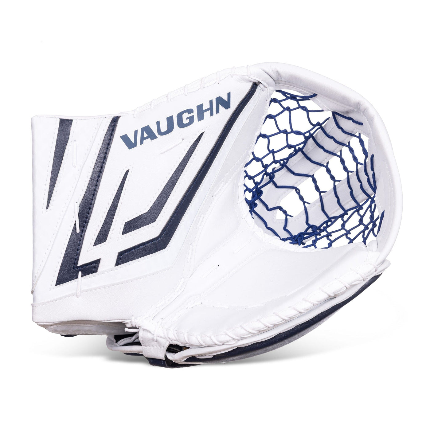 Vaughn Catchers Vaughn Velocity VX1 Pro Senior Goalie Catcher White / Blue / Regular - TheHockeyShop