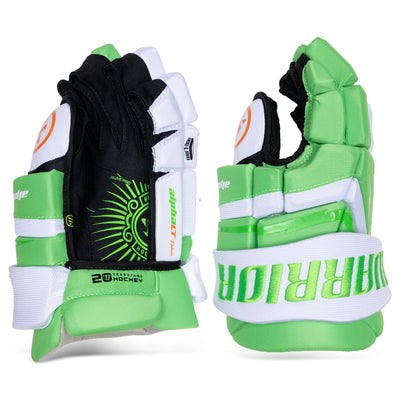 Warrior Gloves Warrior Alpha Deluxe LT Senior Hockey Gloves White / Green / 13" - TheHockeyShop