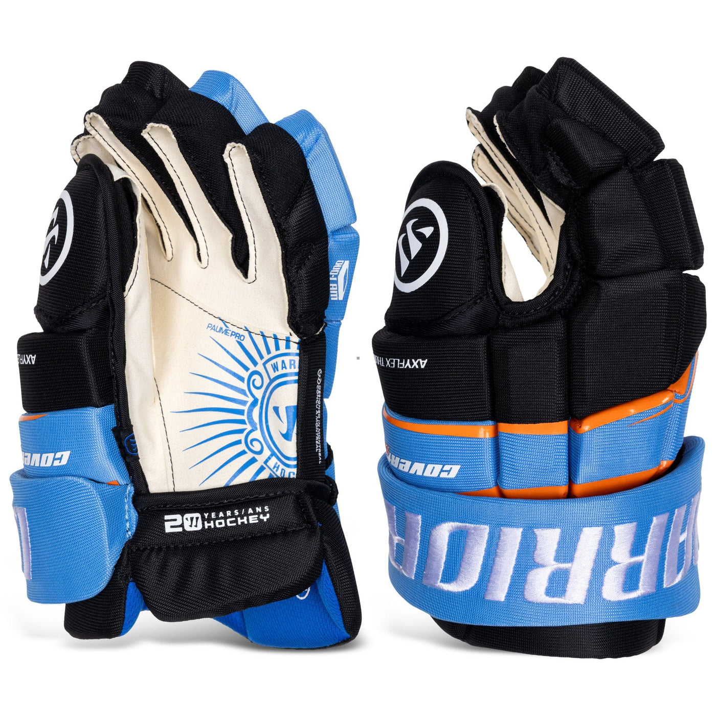 Warrior Gloves Warrior Covert Deluxe LT Senior Hockey Gloves Black / Blue / 13" - TheHockeyShop