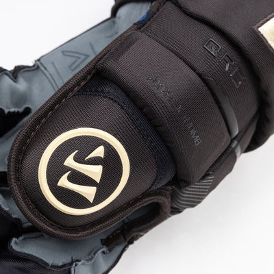 Warrior QR6 Pro Stock Senior Hockey Glove - Boston Bruins Black/Gold - TheHockeyShop.com