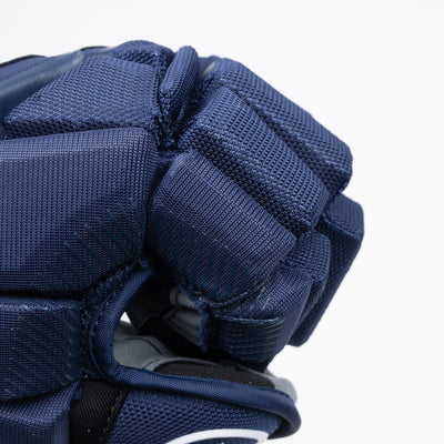 Warrior QR6 Pro Stock Senior Hockey Glove - Colorado Avalanche Navy - TheHockeyShop.com