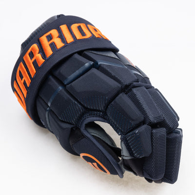 Warrior QR6 Pro Stock Senior Hockey Glove - Edmonton Oilers Royal/Orange - TheHockeyShop.com