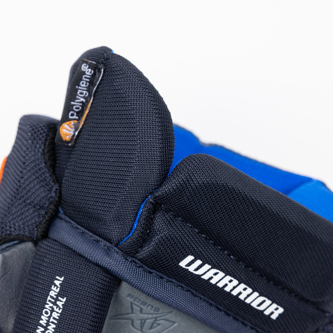 Warrior QR6 Pro Stock Senior Hockey Glove - Edmonton Oilers Royal/Orange - TheHockeyShop.com
