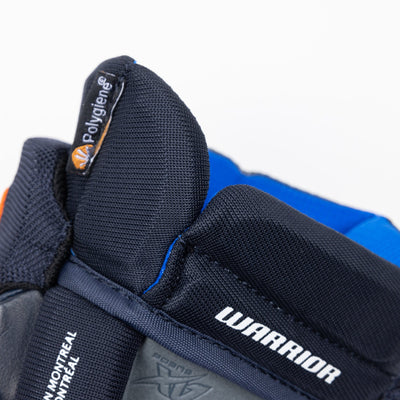 Warrior QR6 Pro Stock Senior Hockey Glove - Edmonton Oilers Royal/Orange - TheHockeyShop.com