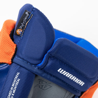 Warrior QR6 Pro Stock Senior Hockey Glove - Edmonton Oilers Royal/Orange - TheHockeyShop.com