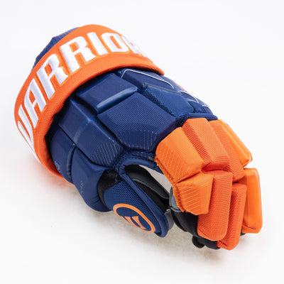 Warrior QR6 Pro Stock Senior Hockey Glove - Edmonton Oilers Royal/Orange - TheHockeyShop.com