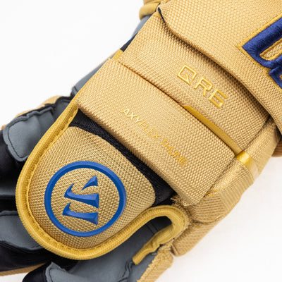 Warrior QR6 Pro Stock Senior Hockey Glove - Edmonton Oilers Tan - TheHockeyShop.com