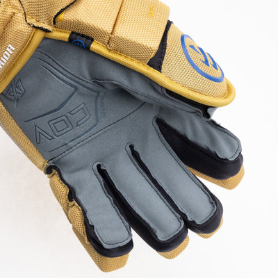 Warrior QR6 Pro Stock Senior Hockey Glove - Edmonton Oilers Tan - TheHockeyShop.com