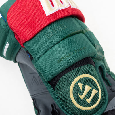 Warrior QR6 Pro Stock Senior Hockey Glove - Minnesota Wild Green/Red - TheHockeyShop.com