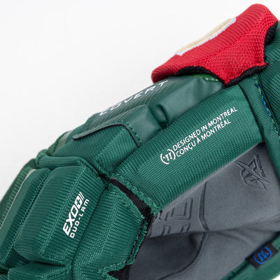 Warrior QR6 Pro Stock Senior Hockey Glove - Minnesota Wild Green/Red - TheHockeyShop.com