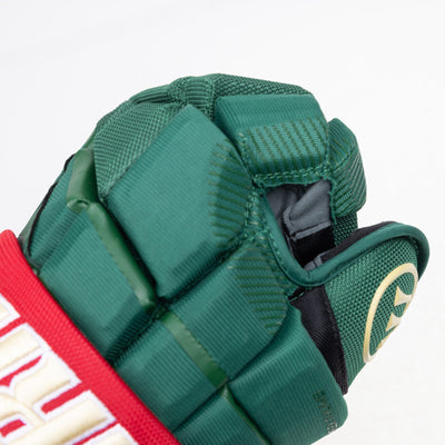 Warrior QR6 Pro Stock Senior Hockey Glove - Minnesota Wild Green/Red - TheHockeyShop.com