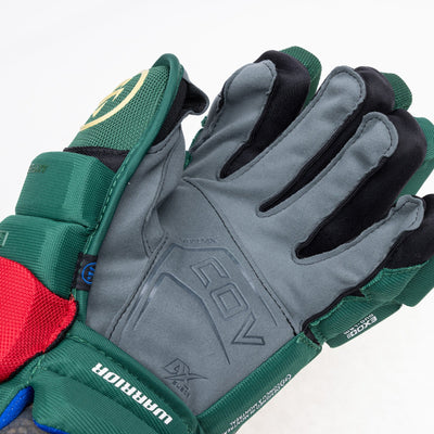 Warrior QR6 Pro Stock Senior Hockey Glove - Minnesota Wild Green/Red - TheHockeyShop.com
