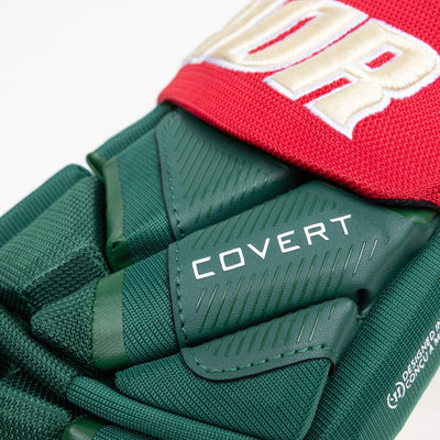 Warrior QR6 Pro Stock Senior Hockey Glove - Minnesota Wild Green/Red - TheHockeyShop.com